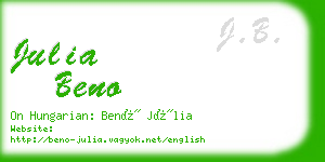 julia beno business card